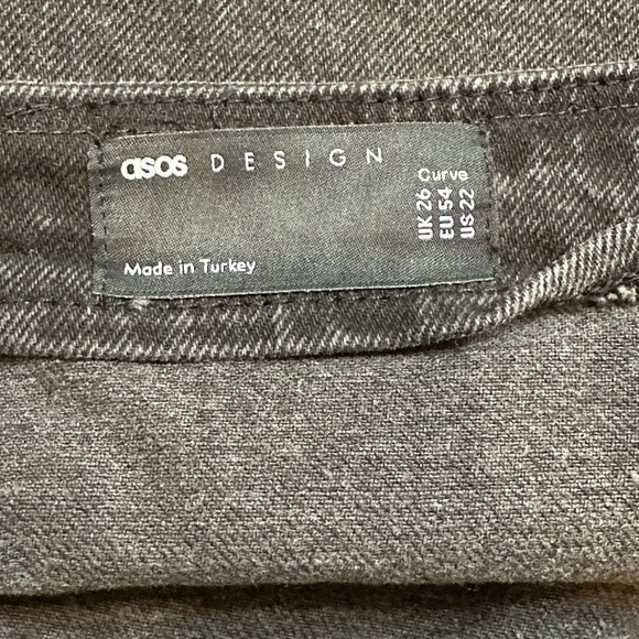 ASOS Design Curve 100% Cotton Dark Grey Denim Mini Skirt Women’s Plus 22 - Picture 4 of 6